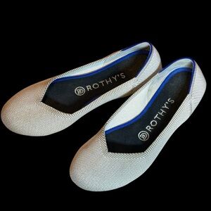 Rothy’s Women’s Flax Birdseye Round Toe Ballet Flat 3D Knit Washable 7.5